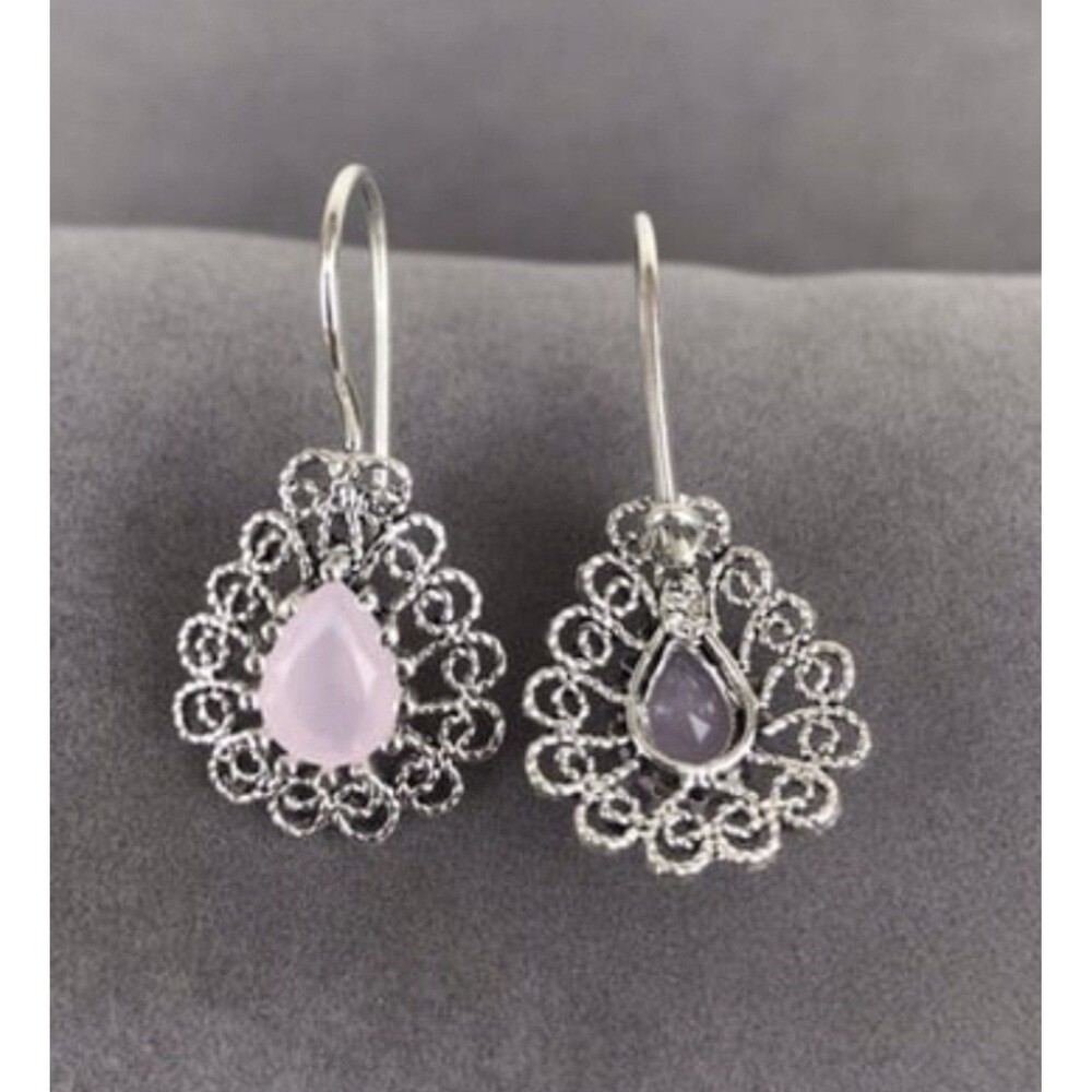 925 Sterling Silver Turkish Filigree Wedding Jewelry Set for Women, HandmadeGift - Picture 3 of 10